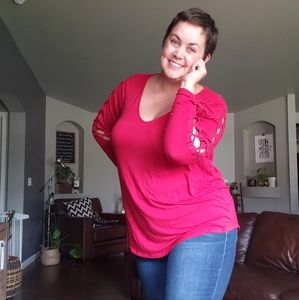 Torrid Tee with lace-up sleaves